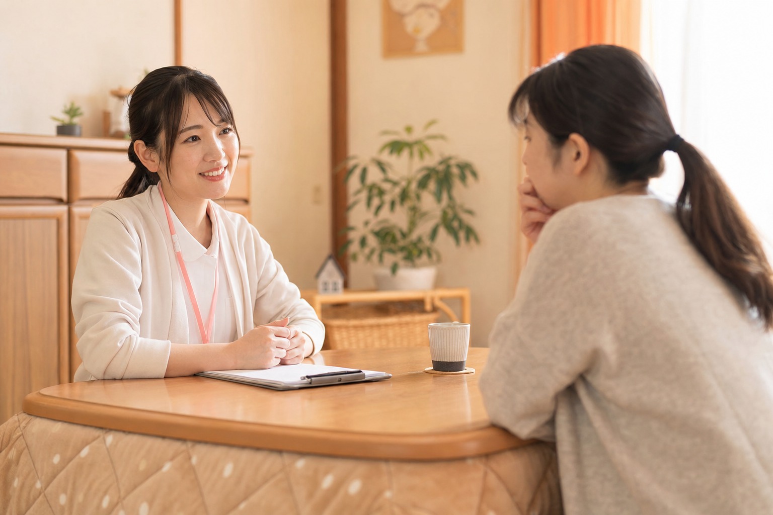 看護師がご家庭を訪問している様子